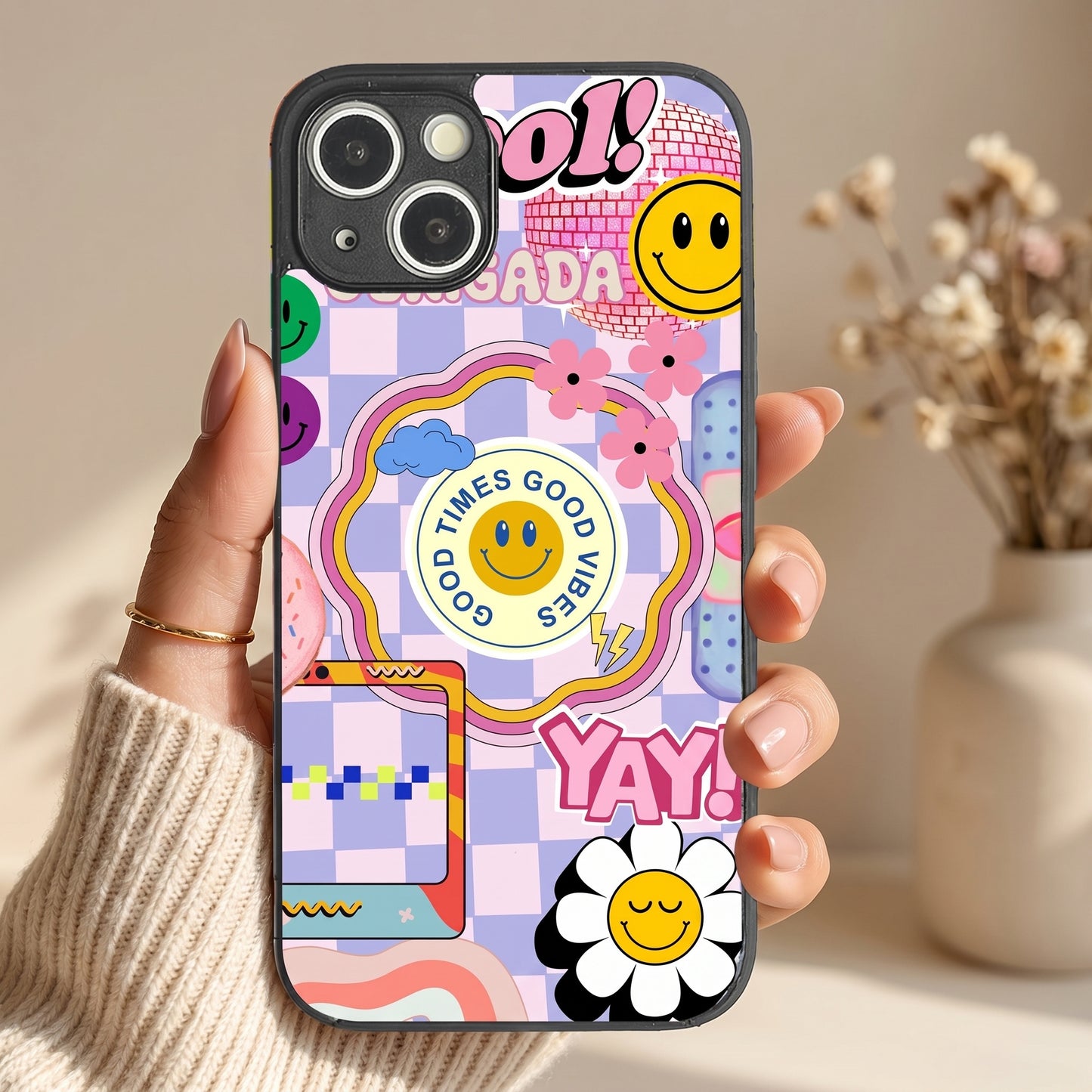 Groovy Metal Back Case for Apple iPhone 13