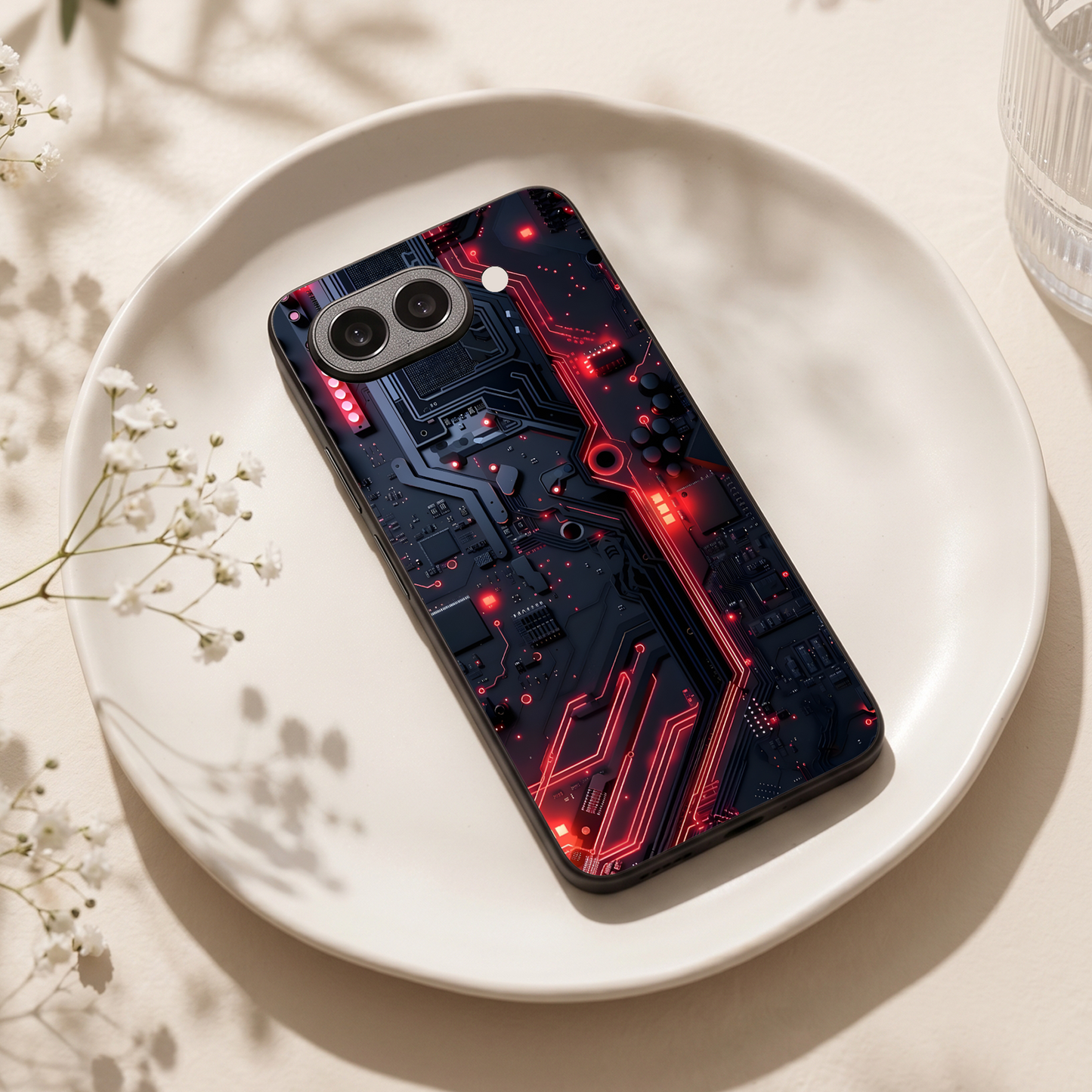 Red Surge Metal Back Case for Google Pixel 9A