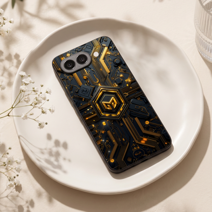 Gold Circuit Metal Back Case for Google Pixel 9A