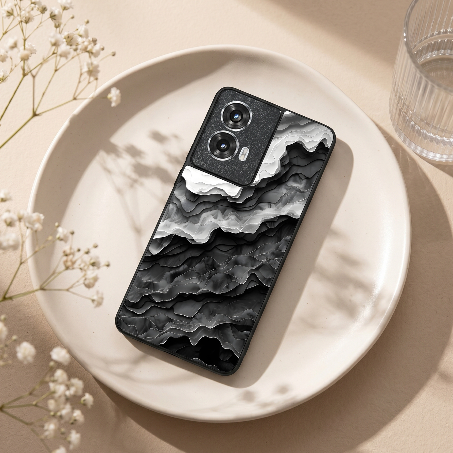 Stone Flow Metal Back Case for Moto G85