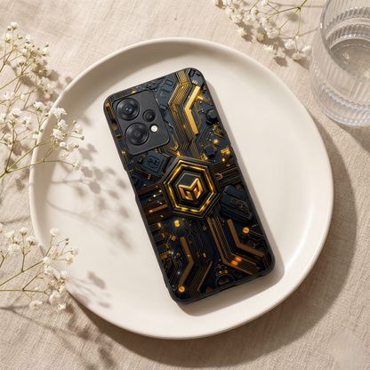Gold Circuit Metal Back Case for Oneplus NORD CE 2 LITE 5G