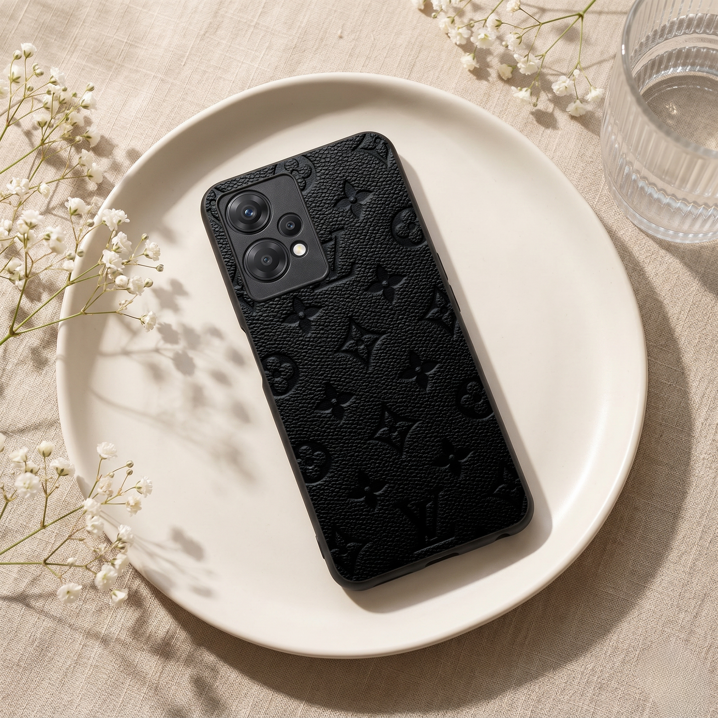 Luxe Leather Metal Back Case for Oneplus NORD CE 2 LITE 5G