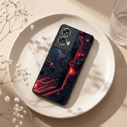 Red Surge Metal Back Case for Moto G96