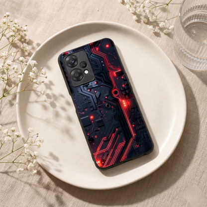 Red Surge Metal Back Case for Oneplus NORD CE 2 LITE 5G