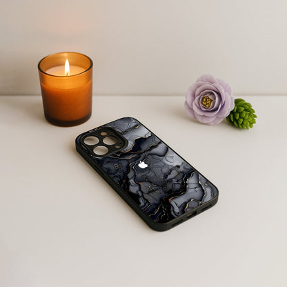Dark Luxe Metal Back Case for Apple Iphone 15 Pro