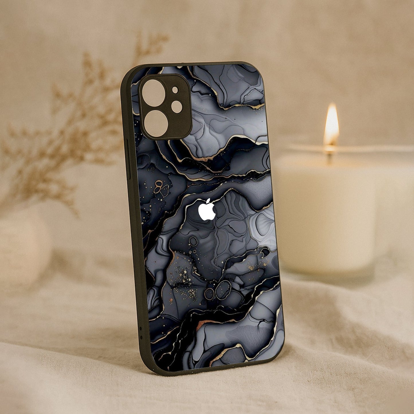 Dark Luxe Metal Back Case for Apple Iphone 12