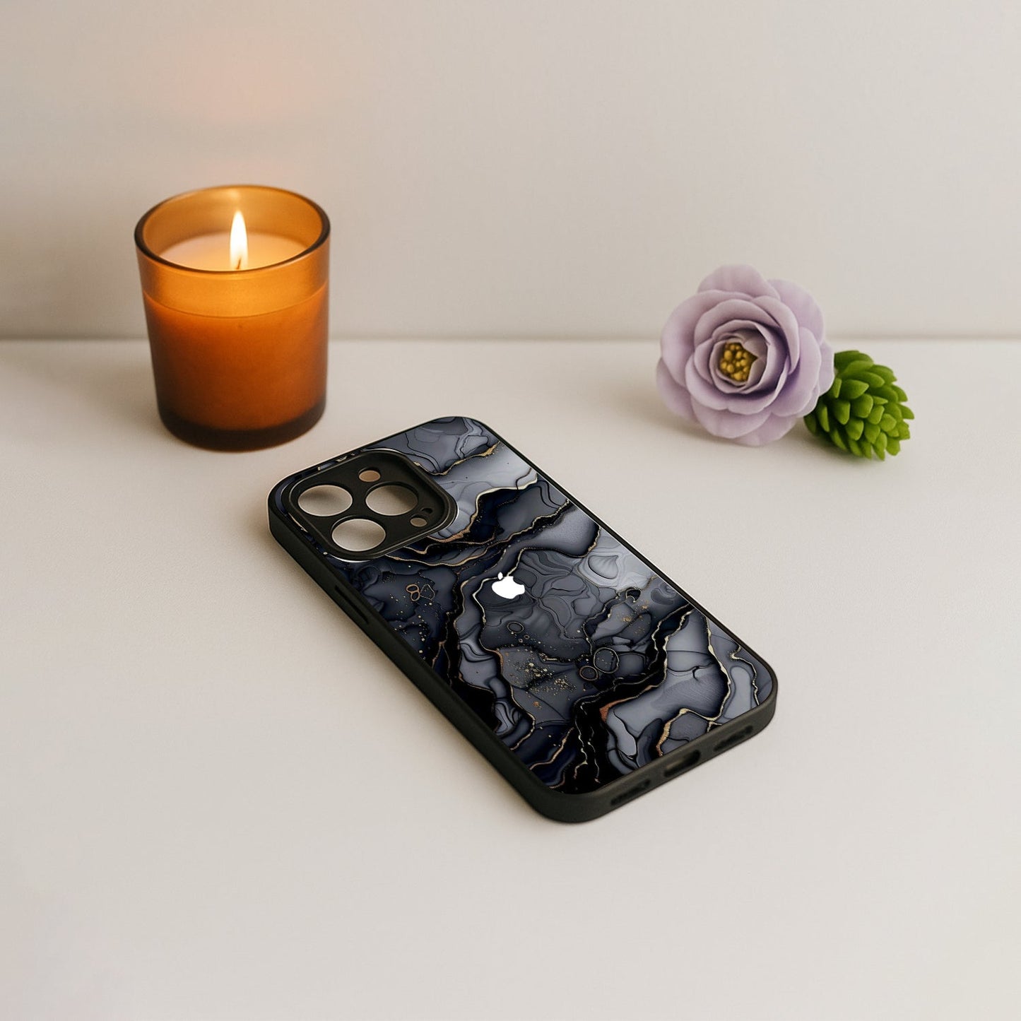 Dark Luxe Metal Back Case for Apple Iphone 15 Pro Max