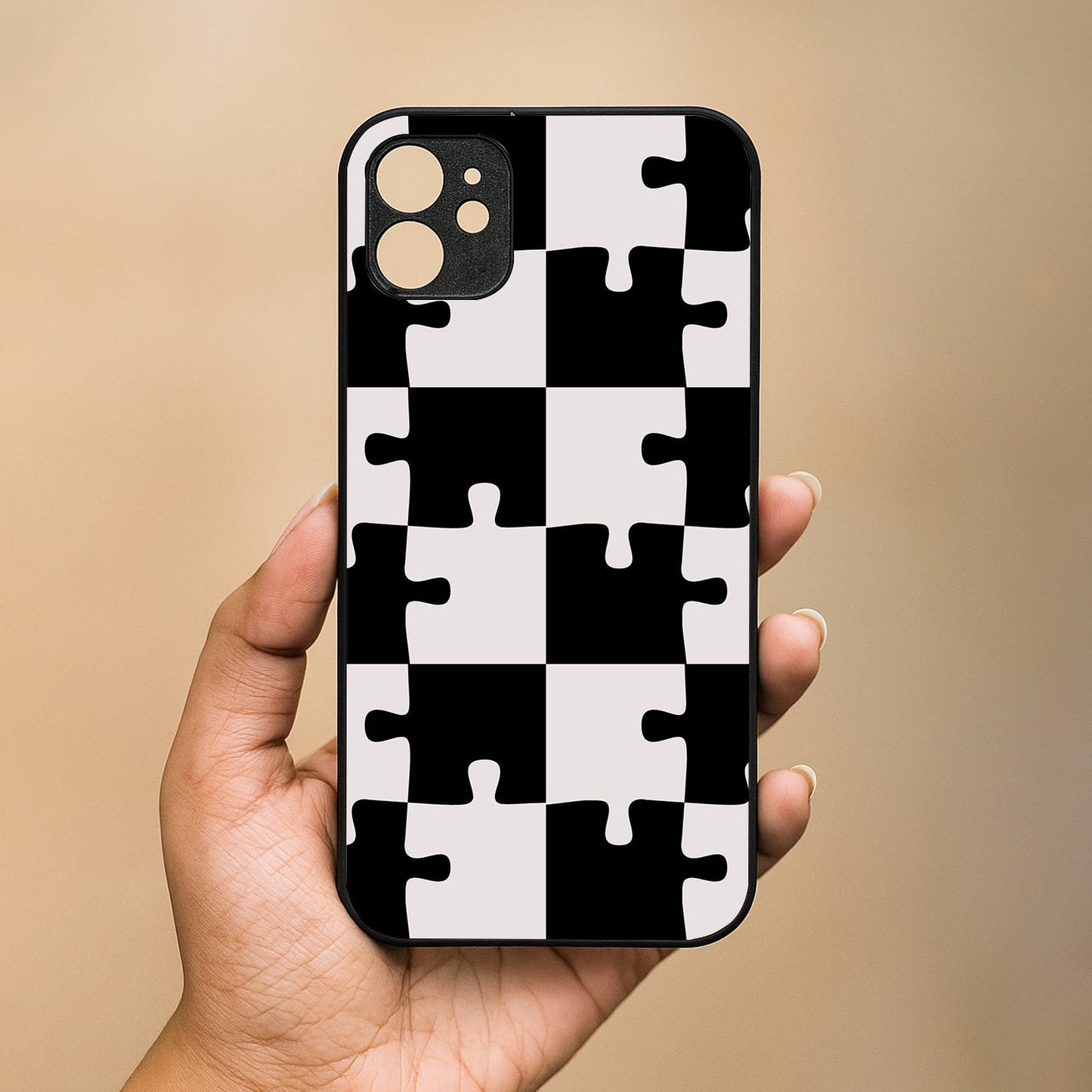 Grid Play Metal Back Case for Apple Iphone 12