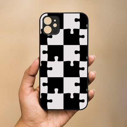 Grid Play Metal Back Case for Apple Iphone 12