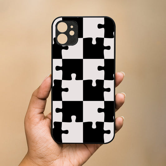 Grid Play Metal Back Case for Apple Iphone 12