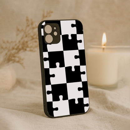 Grid Play Metal Back Case for Apple Iphone 12