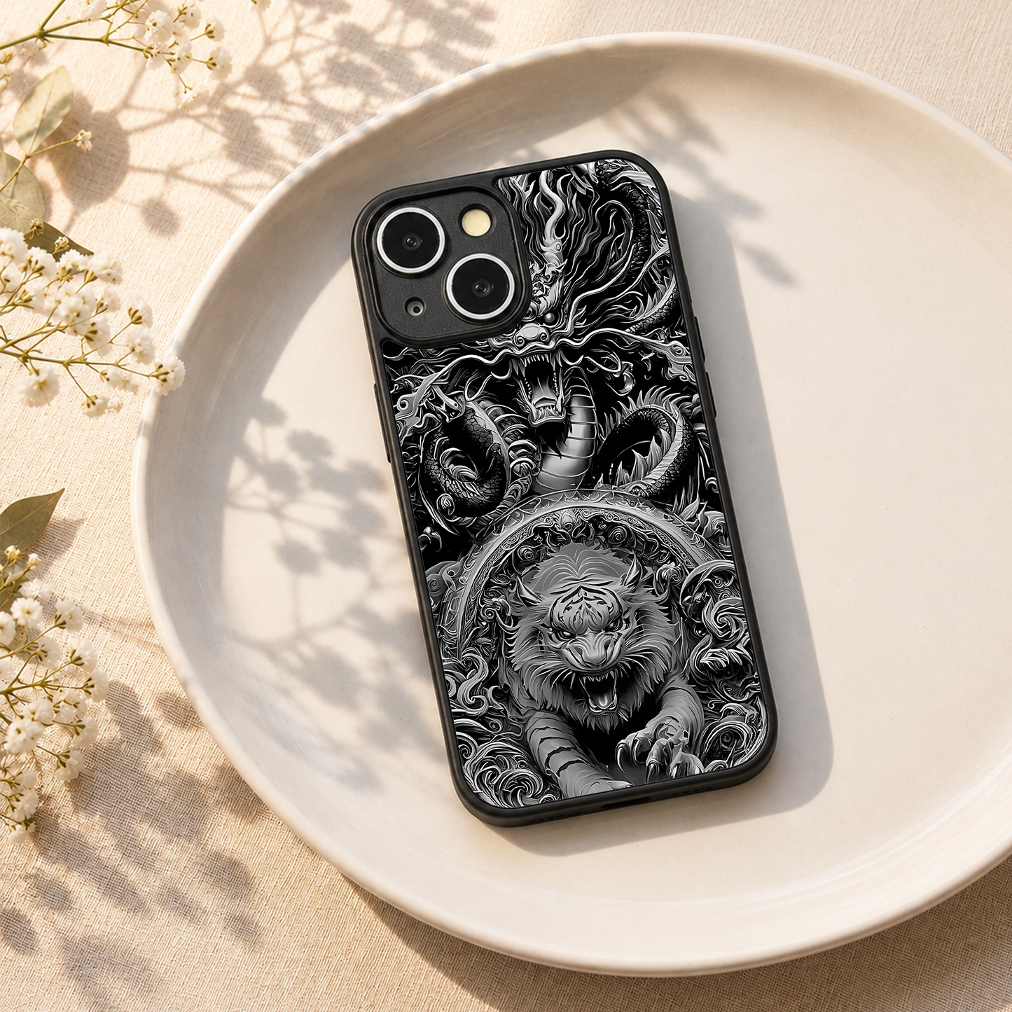 Dragon Ink Metal Back Case for Apple Iphone 15