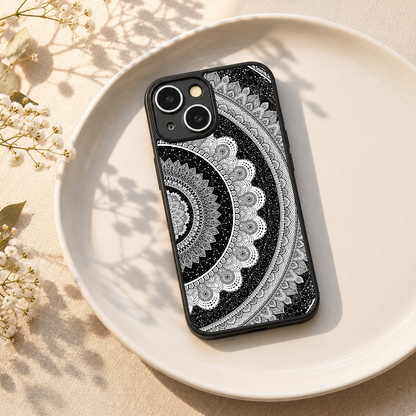 Moon Lace Metal Back Case for Apple Iphone 13