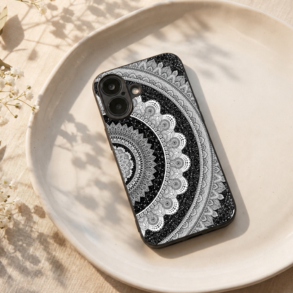 Moon Lace Metal Back Case for Apple Iphone 17