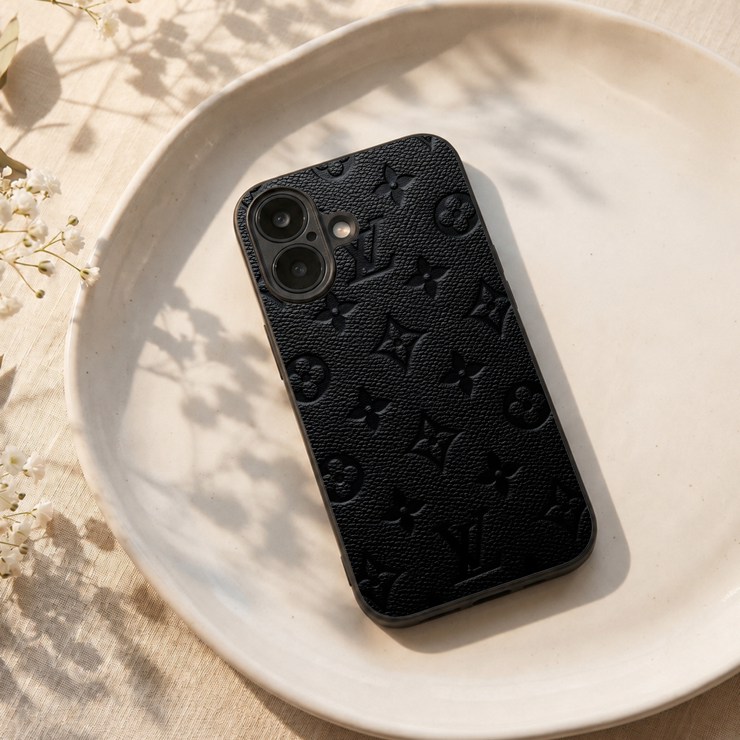 Luxe Leather Metal Back Case for Apple Iphone 17