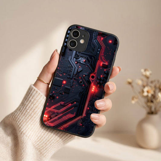 Red Surge Metal Back Case for Apple Iphone 11