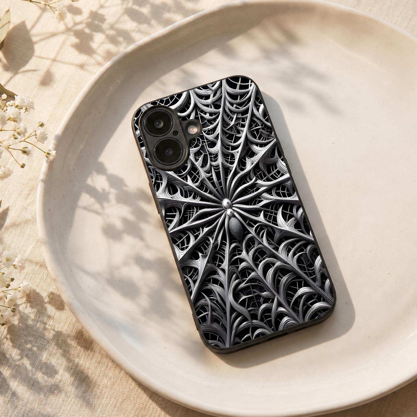 Web Trap Metal Back Case for Apple Iphone 17