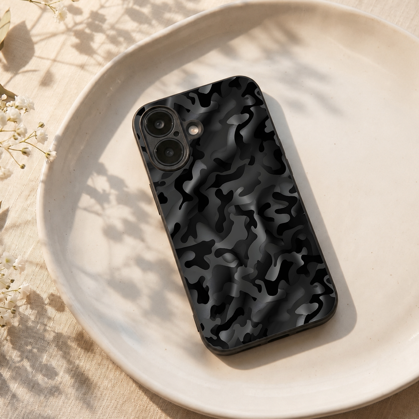 Shadow Camo Metal Back Case for Apple Iphone 17