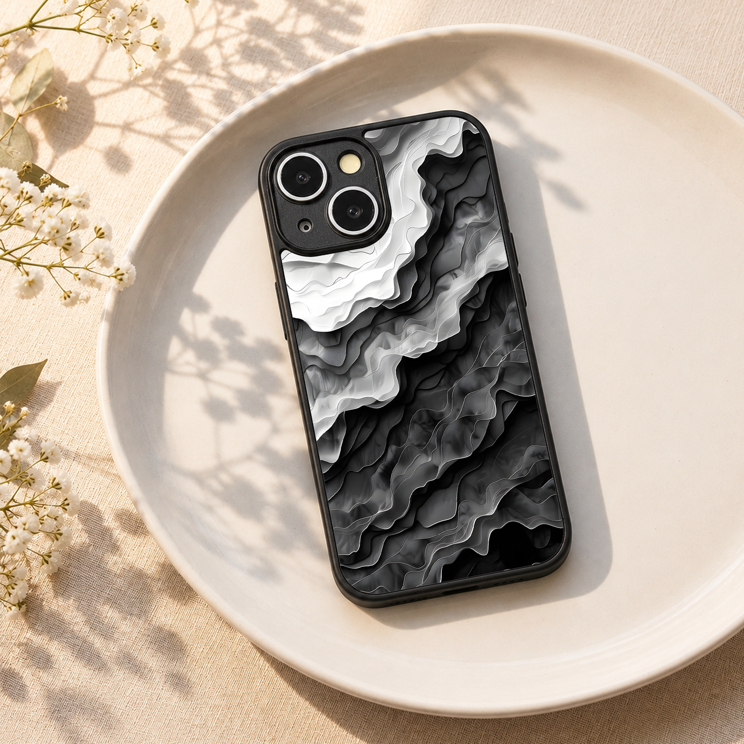 Stone Flow Metal Back Case for Apple Iphone 13
