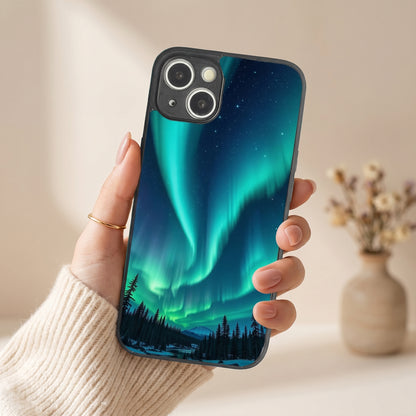 Aurora Borealis Metal Back Case for Apple iPhone 14