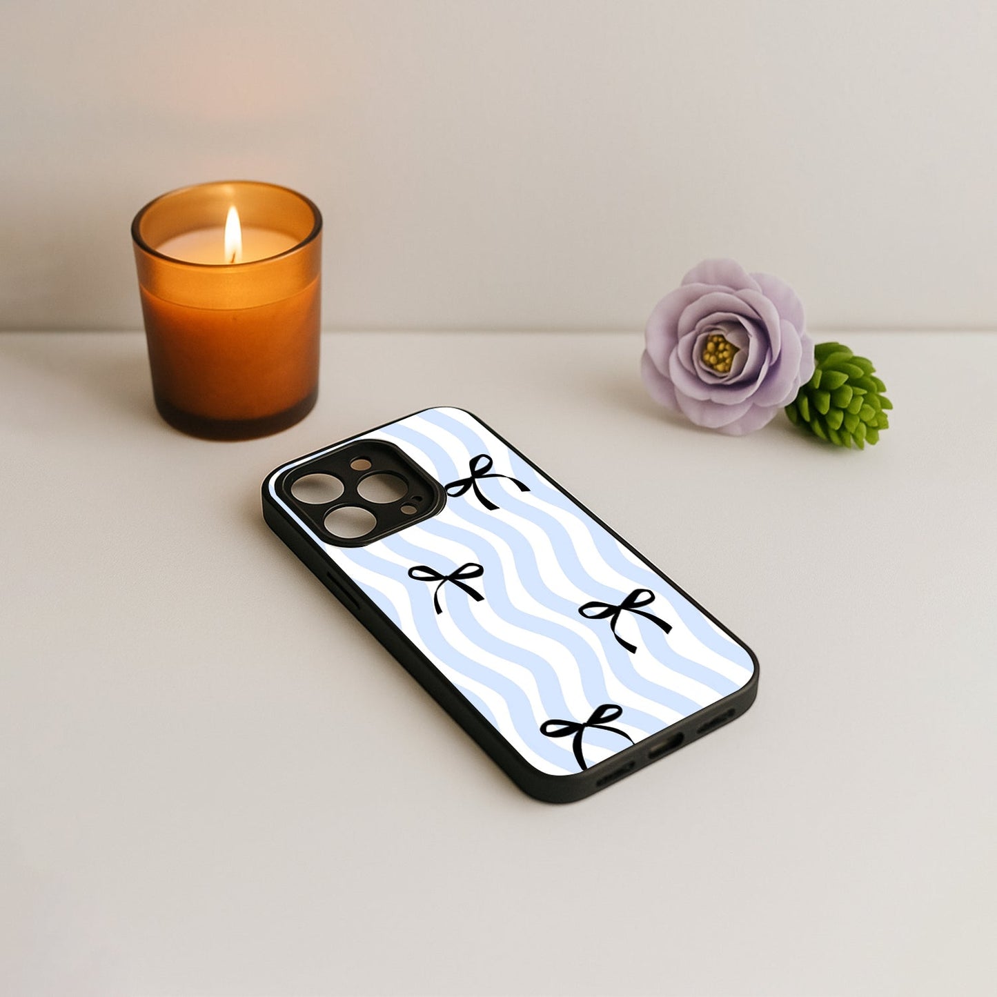 Wave Bow Metal Back Case for Apple Iphone 15 Pro