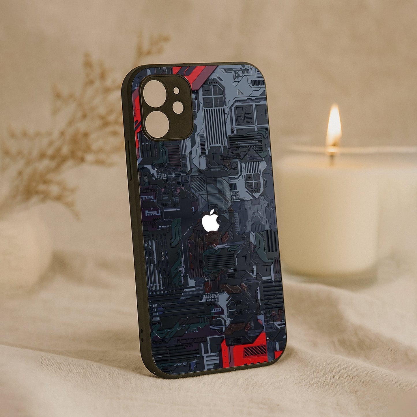 Circuit Crush Metal Back Case for Apple Iphone 12