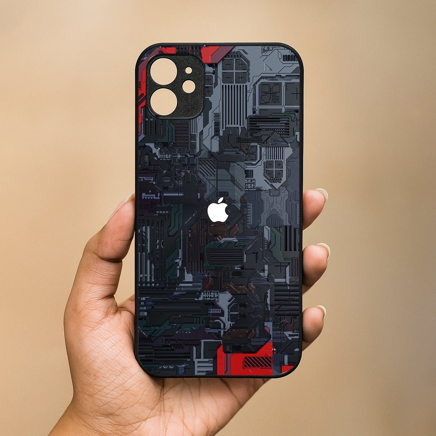 Circuit Crush Metal Back Case for Apple Iphone 12