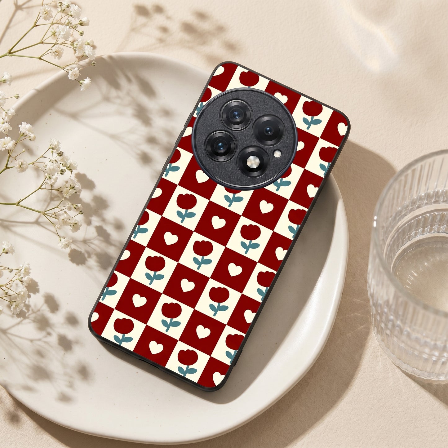 Rose Blocks Metal Back Case for Oneplus 13