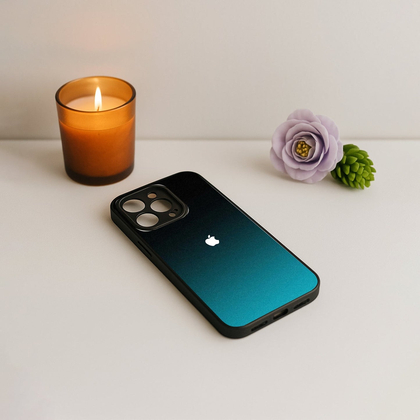 Midnight Teal Metal Back Case for Apple Iphone 13 Pro