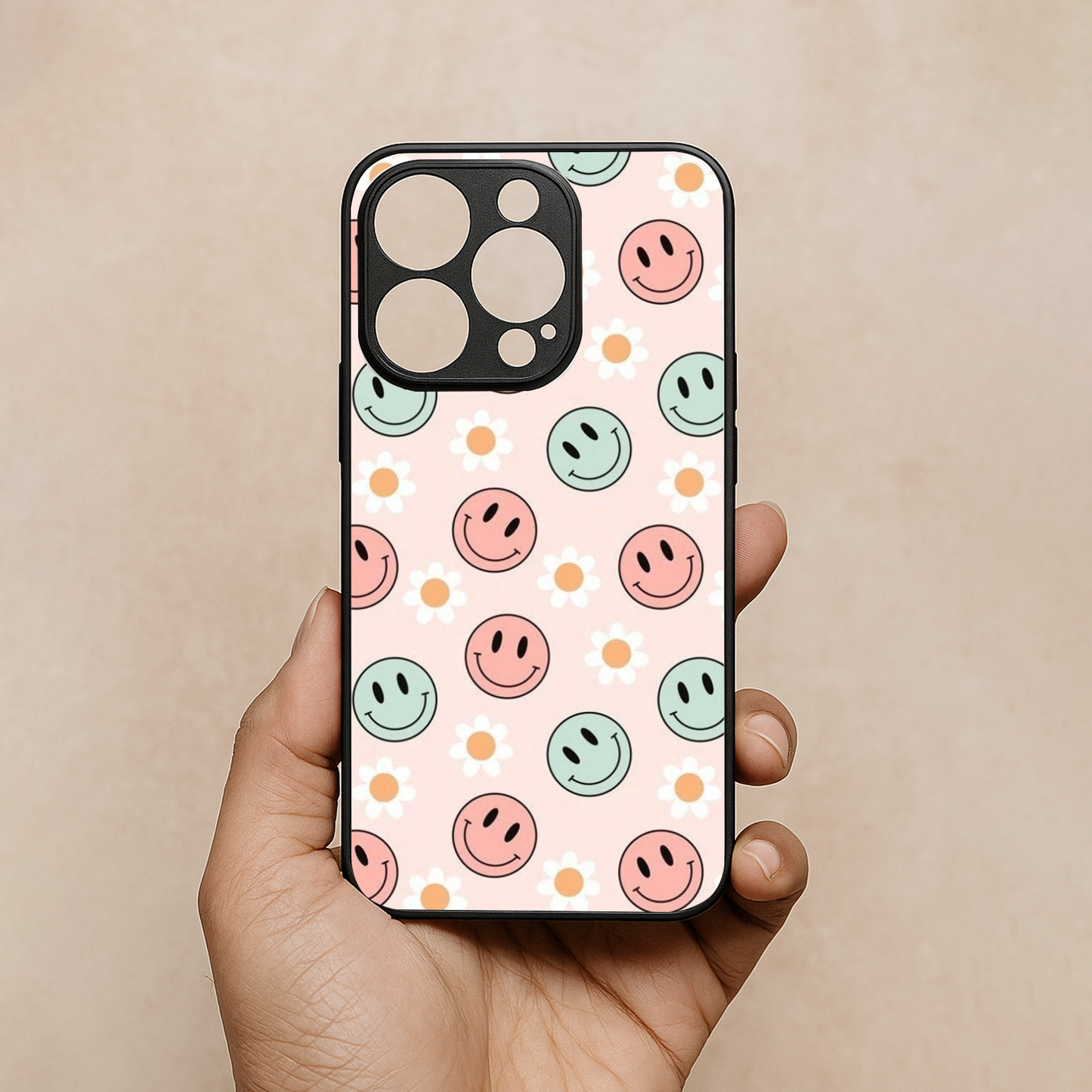 Cute Smiles Metal Back Case for Apple Iphone 15 Pro Max