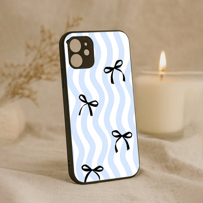 Wave Bow Metal Back Case for Apple Iphone 12