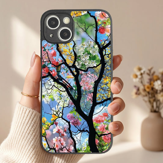 Bloom Glass Metal Back Case for Apple iPhone 15