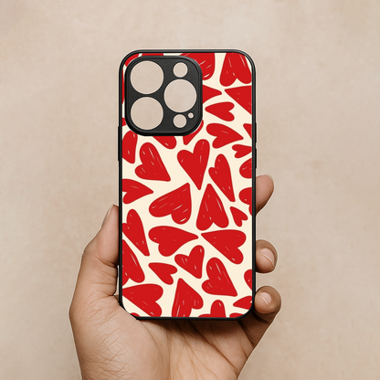 Hearts Rush Metal Back Case for Apple Iphone 16 Pro Max