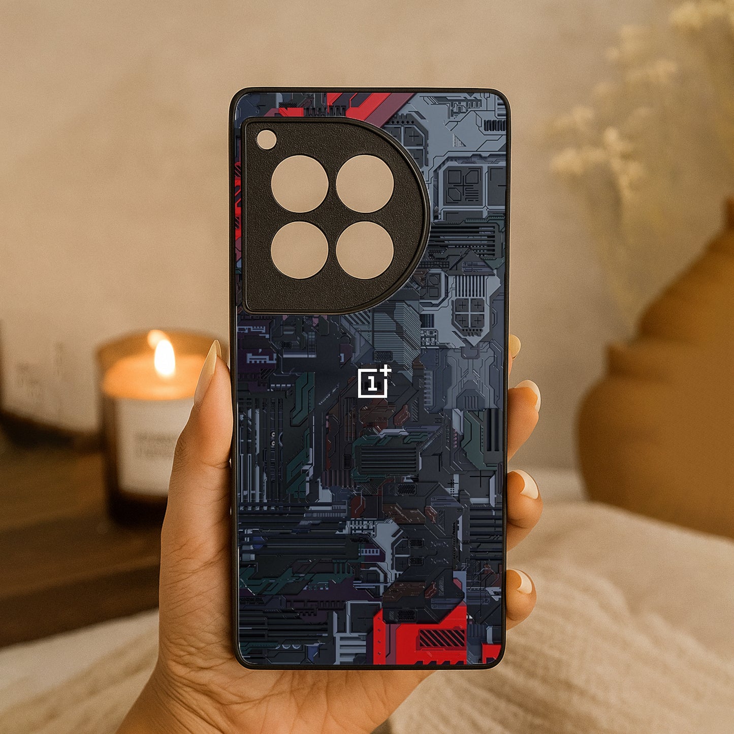 Circuit Crush Metal Back Case for OnePlus 12R