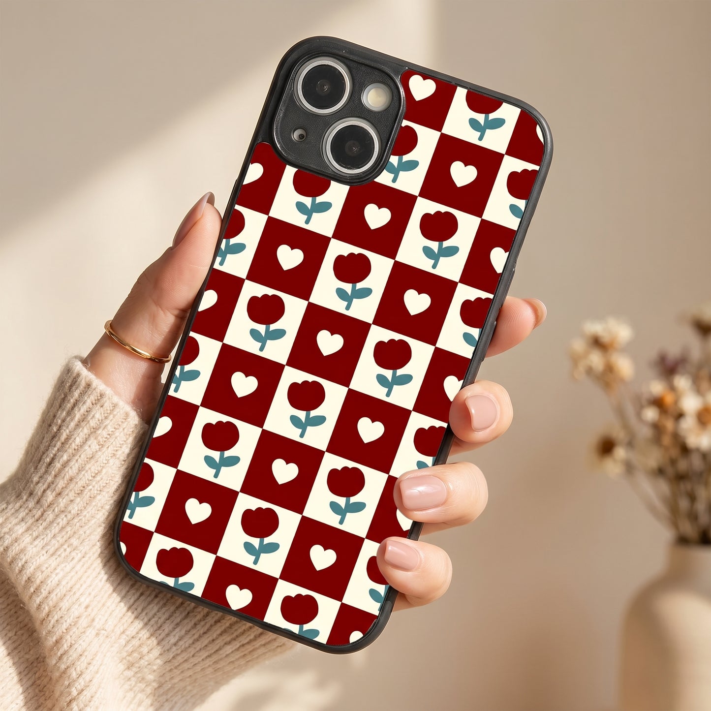 Rose Blocks Metal Back Case for Apple iPhone 14