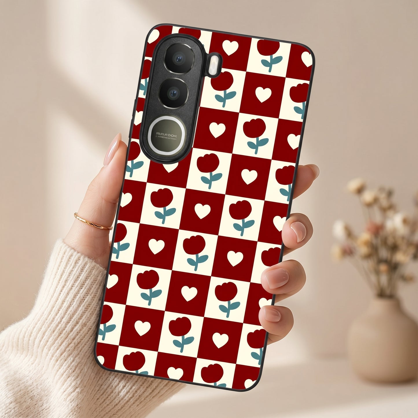 Rose Blocks Metal Back Case for VIVO Y300