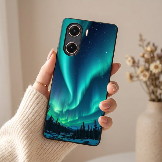 Aurora Borealis Metal Back Case for VIVO V29E