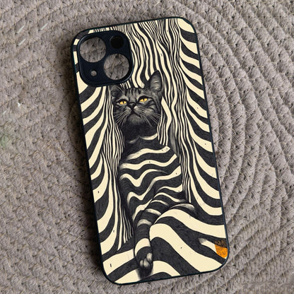 Cosmic Cat Metal Back Case for Apple Iphone 14 Plus