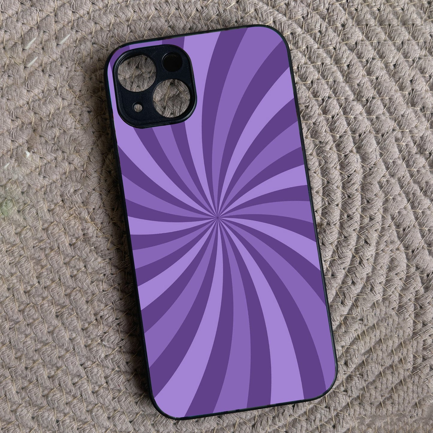 Purple Twist Metal Back Case for Apple Iphone 15 Plus