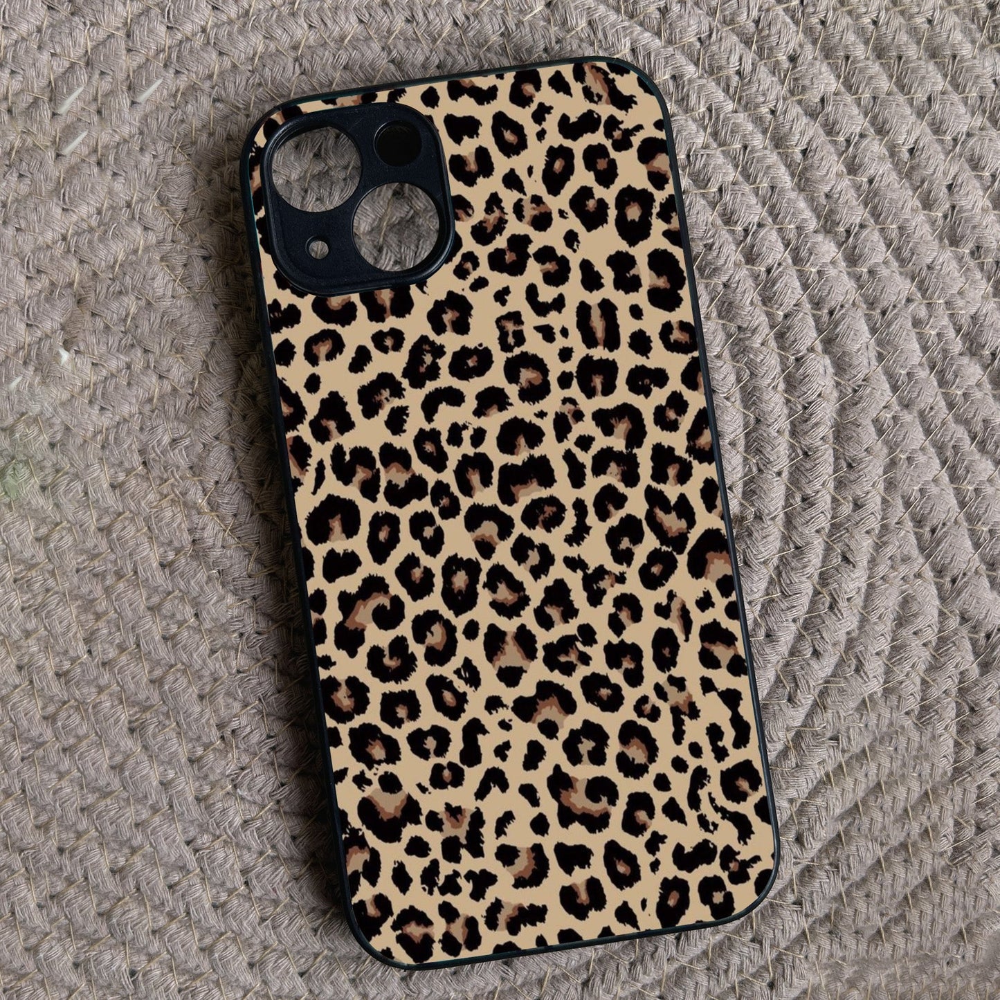 Cheetah Print Metal Back Case for Apple Iphone 14 Plus