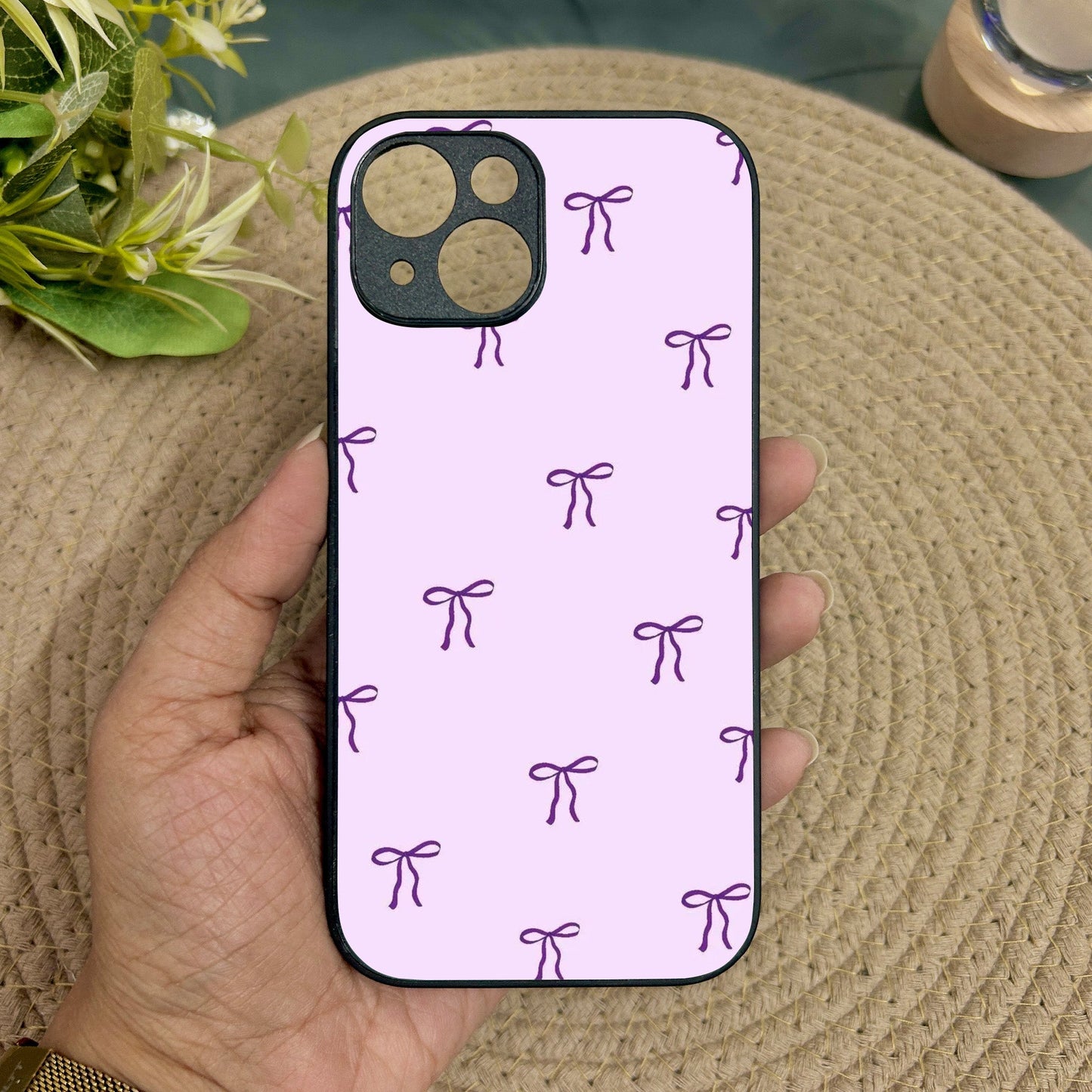 Tiny Bow Metal Back Case for Apple Iphone 14 Plus