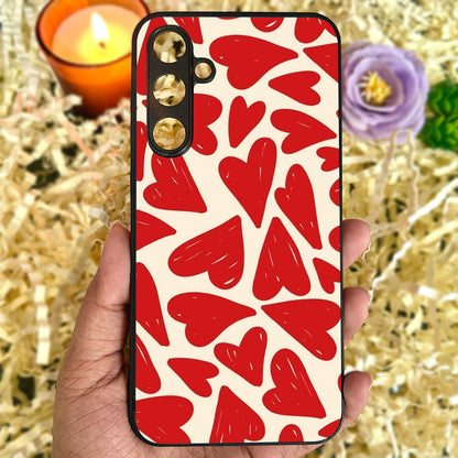Mini Red Hearts Metal Back Case for Samsung Galaxy S23fe 5G