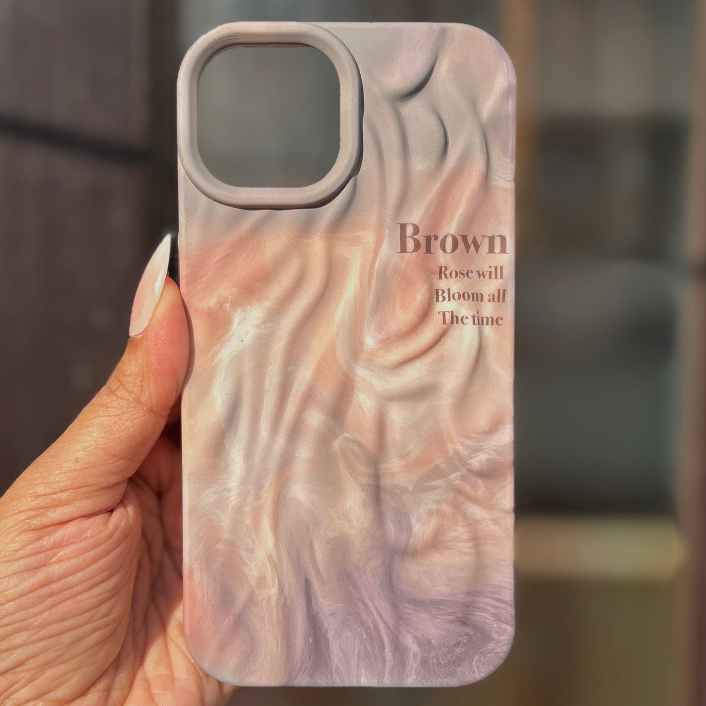 Brown Rose Swirl Silicone Case for Apple iPhone