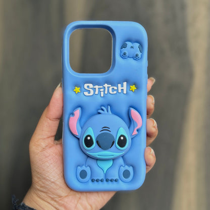 Stitch Pop Socket Silicone case for Apple Iphone 16 Pro