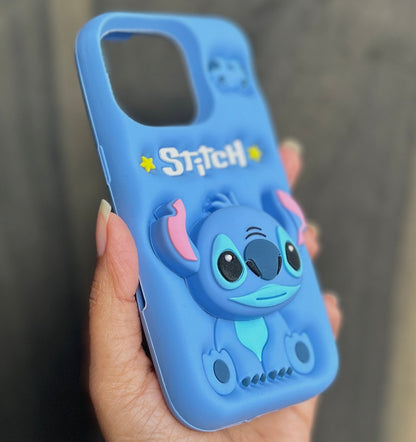 Stitch Pop Socket Silicone case for Apple Iphone 16 Pro