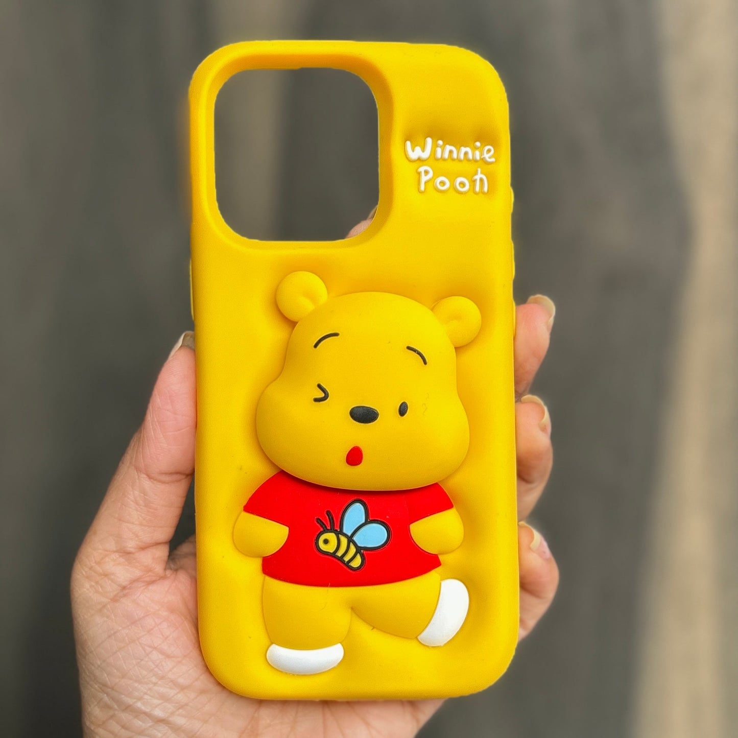 Winnie Pooh Pop Socket Silicone case for Apple Iphone 16 Pro