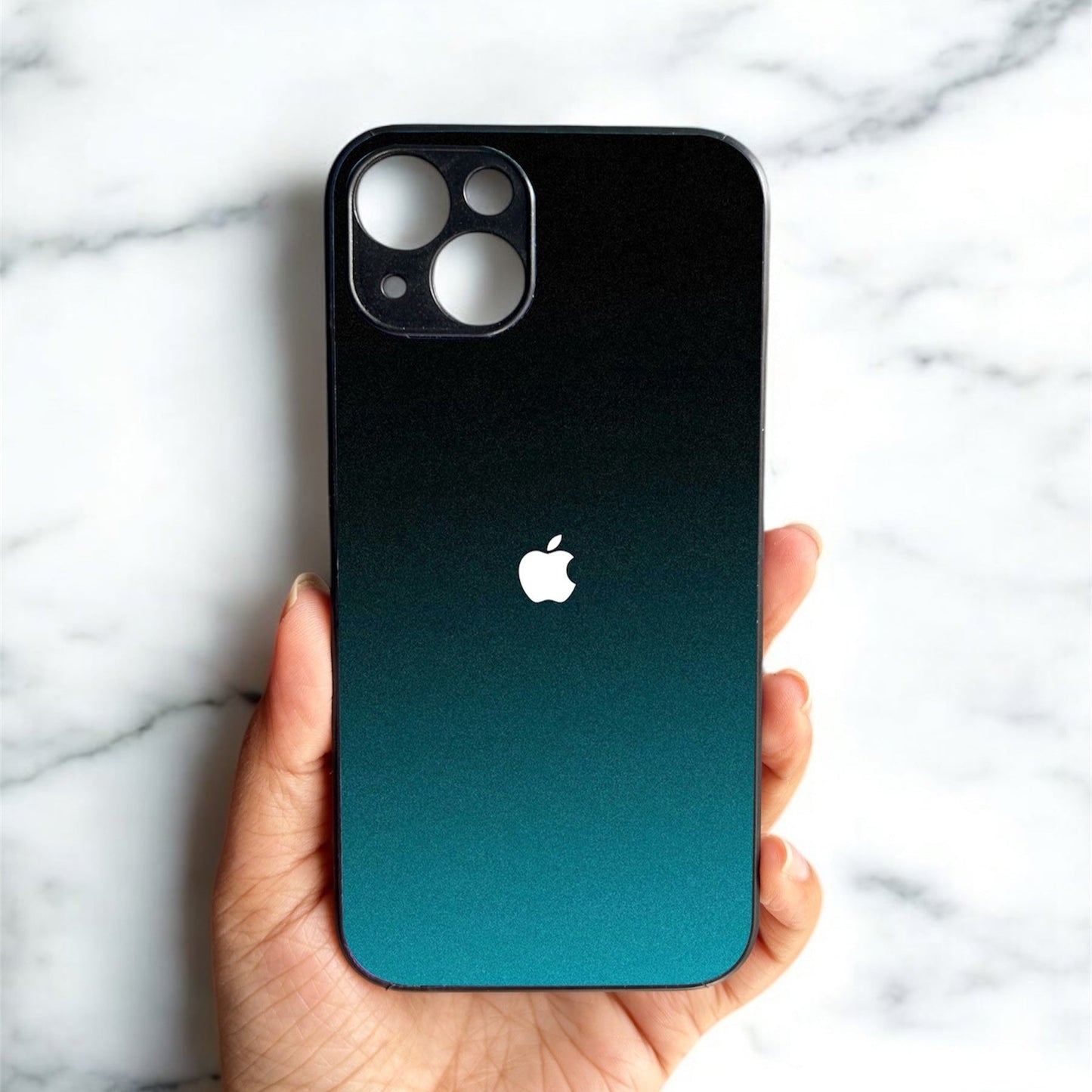 Midnight Teal Glossy Metal Back Case for Apple Iphone 14 Plus