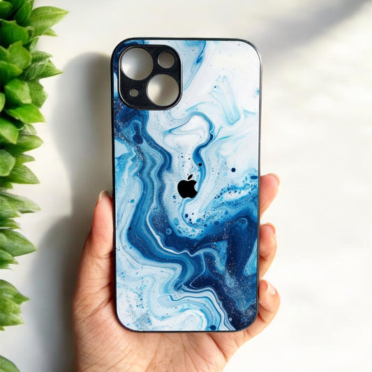 Glacier Wave Glossy Metal Back Case for Apple iPhone