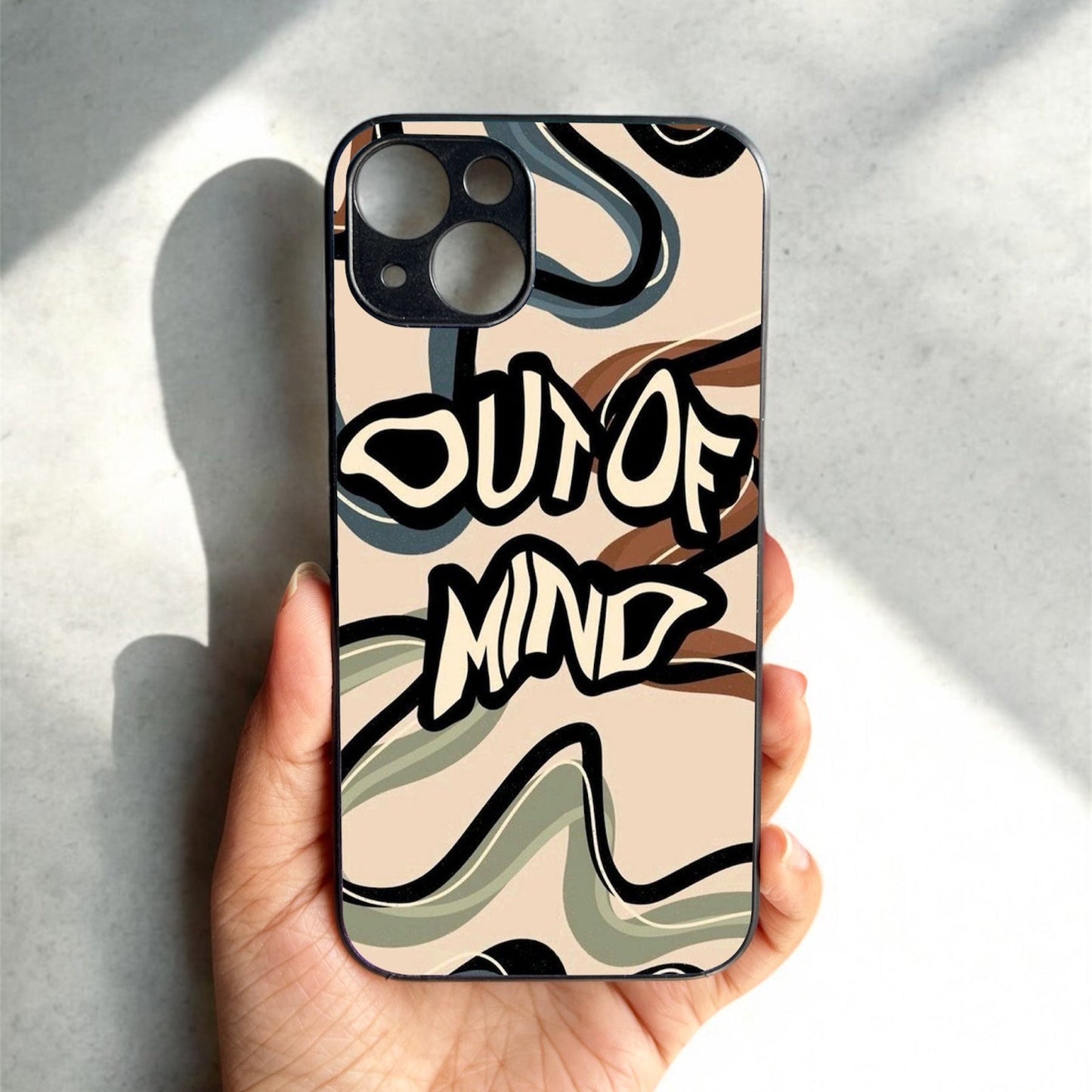Out Of Mind' Glossy Metal Back Case for Apple Iphone 14 Plus