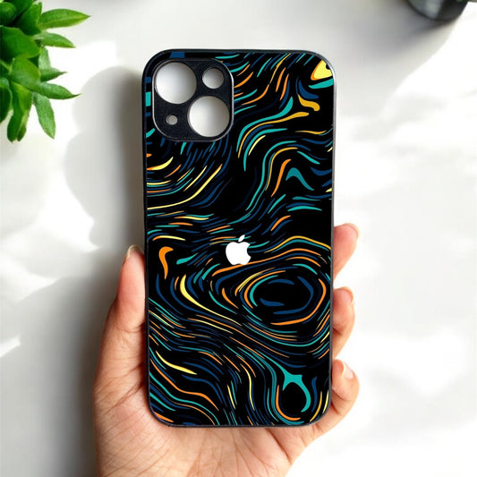 Glow Lines Glossy Metal Back Case for Apple iPhone